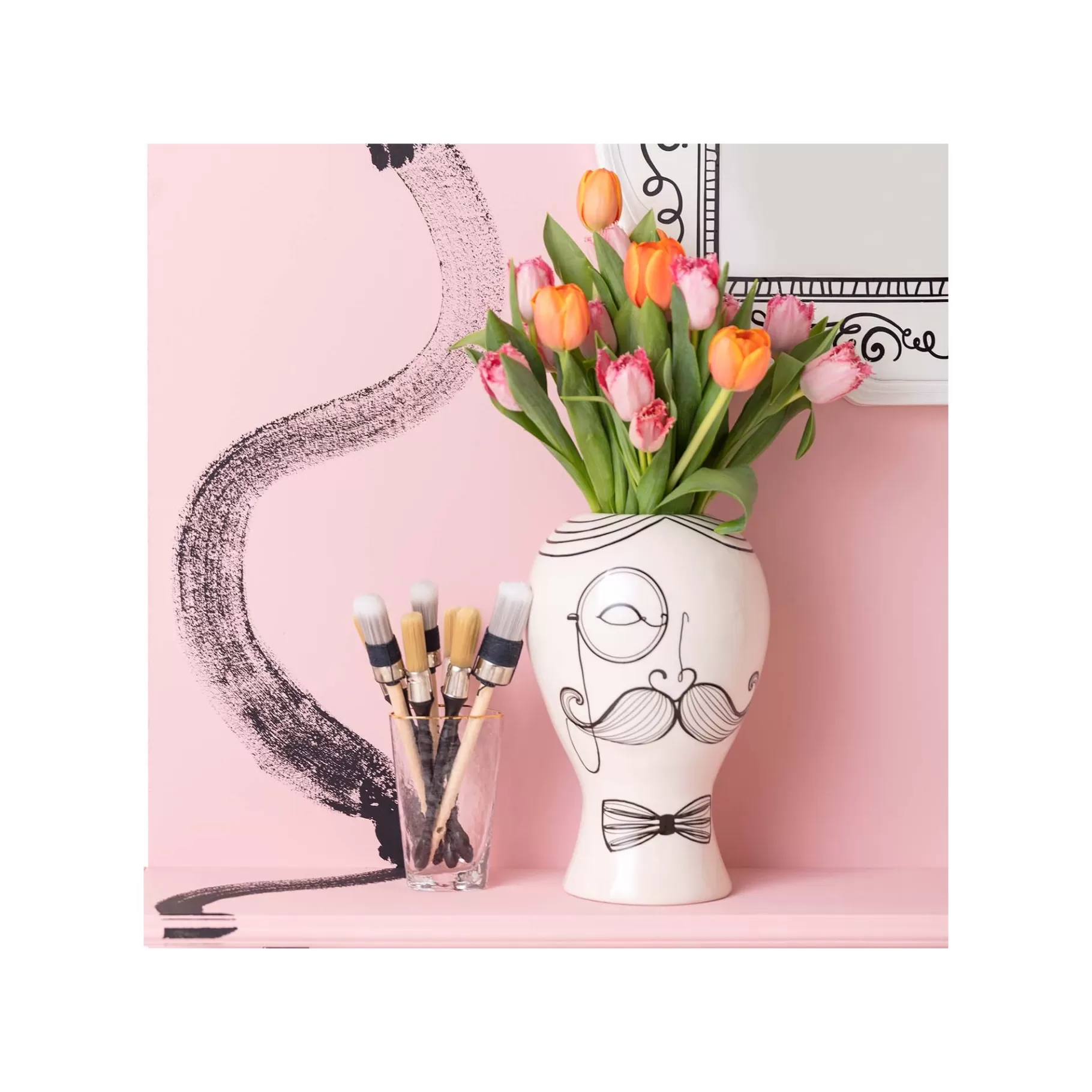 Best Vase Favola Homme Blanc Et Noir Vase