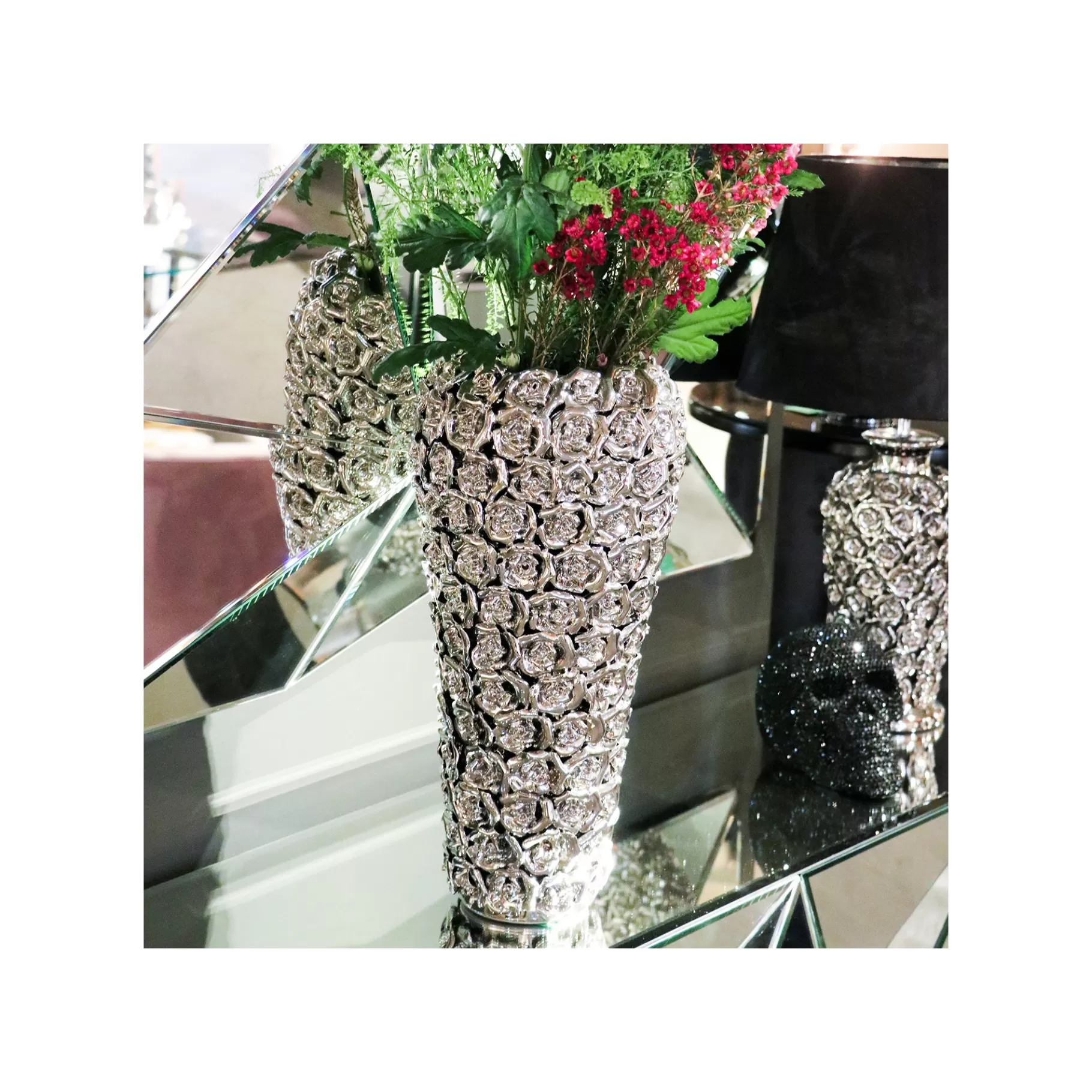 Store Vase Roses Chrome 36cm Vase