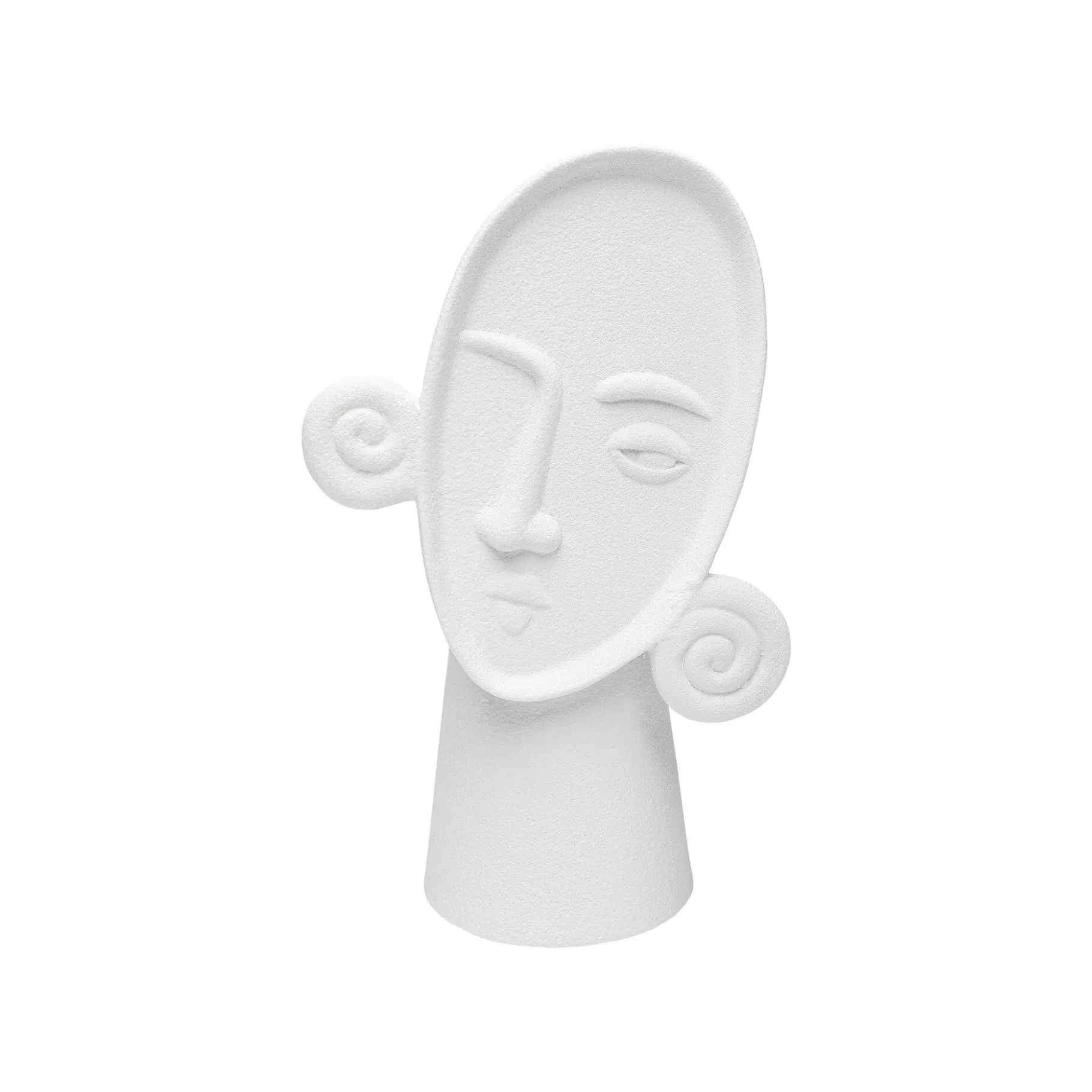 Sale Vase Visage Bouclé Blanc 29cm Vase