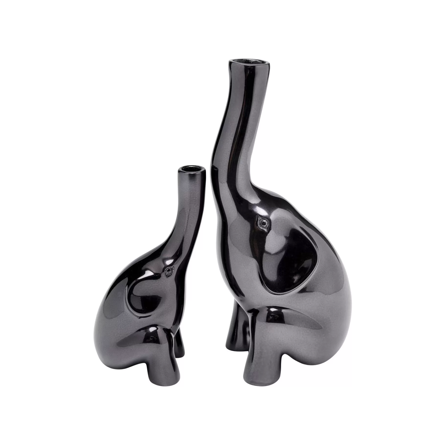 Outlet Vases éléphants Anthracite Set De 2 Vase