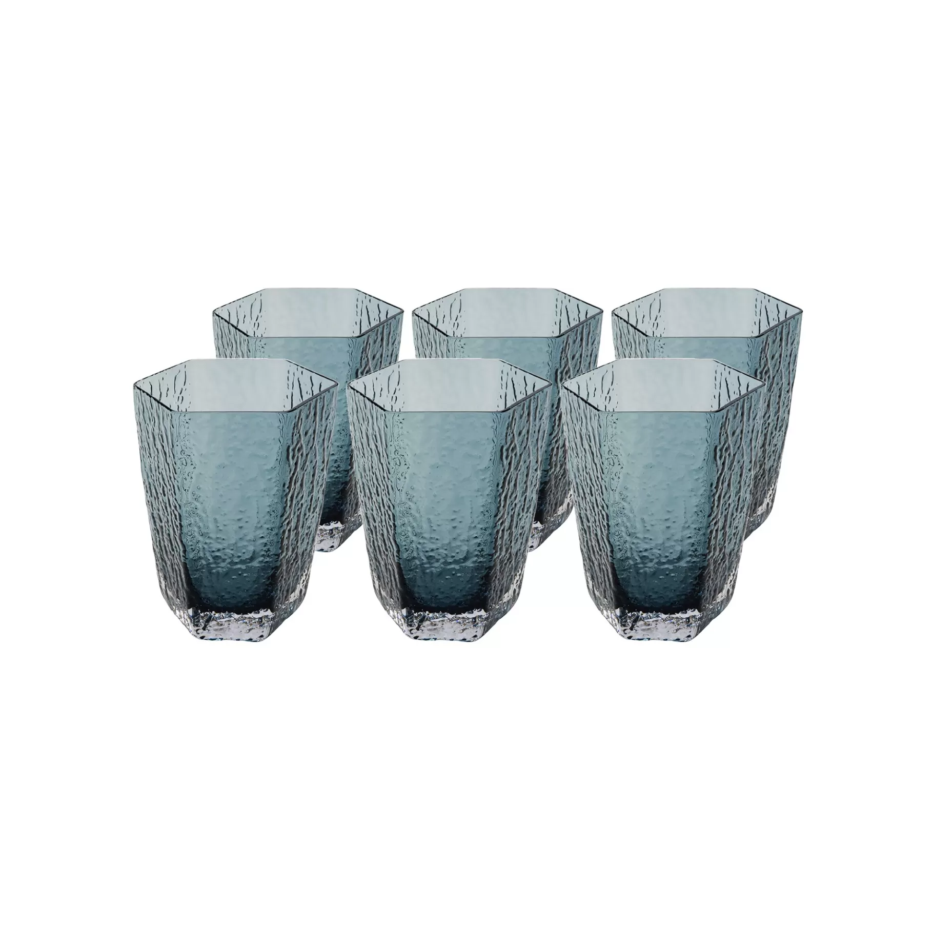 Hot Verres à Eau Cascata Bleus Set De 6 Vaisselle