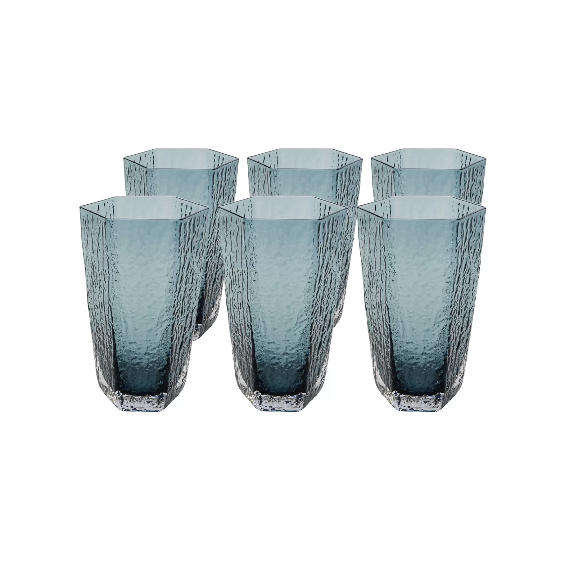 Online Verres Hauts Cascata Bleus Set De 6 Vaisselle